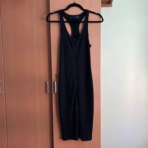 zara zip-up body con dress
